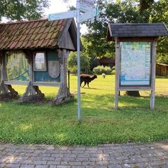 Informationstafeln mit Straßenkarte